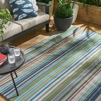 Tappeti Spectro Stripes Emerald in-outdoor Emerald/Marine/Rust Harlequin