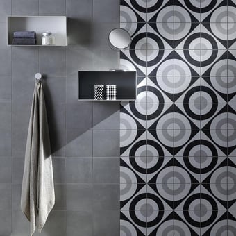Gres porcellanato Black & White Ovale Ovale Fioranese
