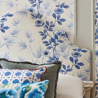 Tissu Lady Alford Porcelain/China Blue Harlequin