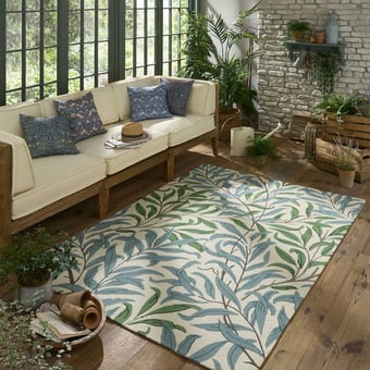 Tapis Willow Boughs in-outdoor leafy arbour Morris and Co