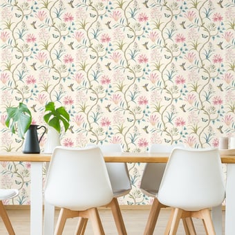 Clementine Wallpaper Dusky Pink Sanderson