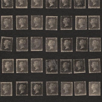 Penny Post Wallpaper Charcoal Andrew Martin