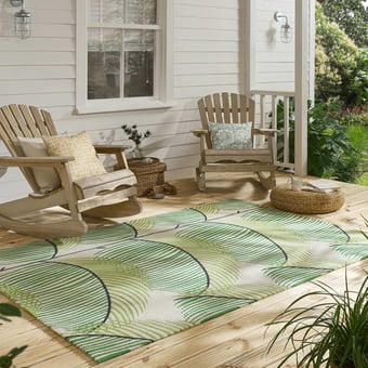 Alfombras Manila Leaf in-outdoor Botanical Green Sanderson