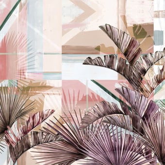 Papier peint panoramique Floridita Pink Wall&decò