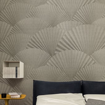 Papier peint panoramique Plissé Beige Wall&decò