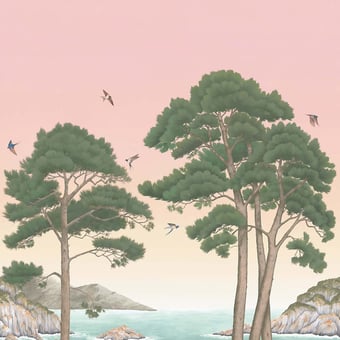 Papel pintado mural panorámico Coastlinoe Pink Osborne and Little