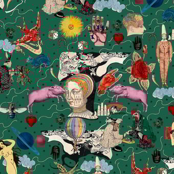 Papel pintado mural panorámico Illusionary Daytime Green Mindthegap