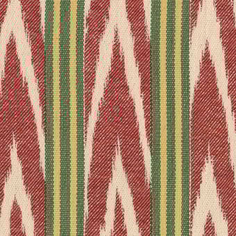 Tela Bakhmal Ikat Green/Red Mindthegap
