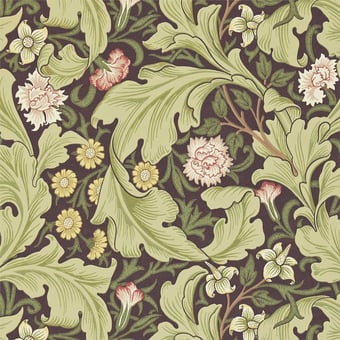Papel pintado Leicester Woad/Sage Morris and Co
