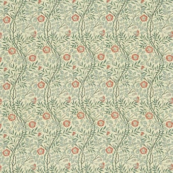 Stoff Sweet Briar Green/Coral Morris and Co