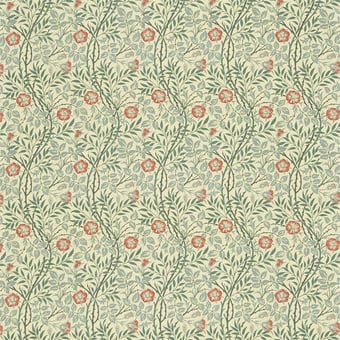 Stoff Sweet Briar Green/Coral Morris and Co