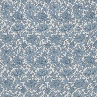 Stoff Chrysanthemum Toile Woad/Chalk Morris and Co