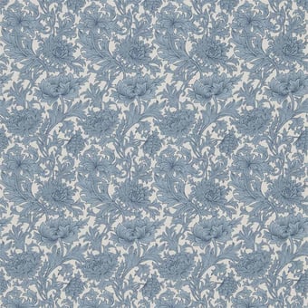 Stoff Chrysanthemum Toile Woad/Chalk Morris and Co
