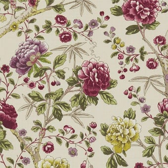 Stoff Tangley Eggshell/Red Morris and Co