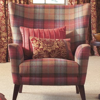 Stoff Woodford Plaid Brick/Wine Morris and Co