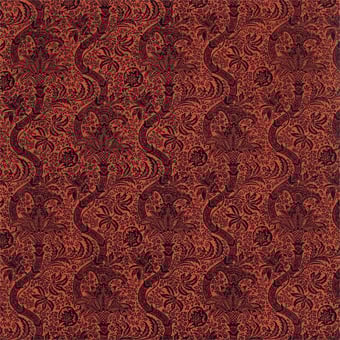 Samt Indian Flock Cerulean/ Walnut Morris and Co