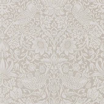 Papier peint Pure Strawberry Thief Silver/Stone Morris and Co