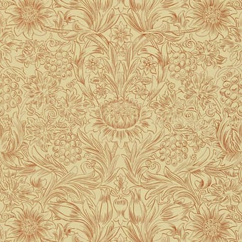 Tapete Sunflower Etch Church Red/Biscuit Morris and Co