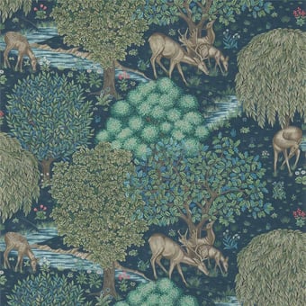 Papier peint panoramique The Brook Dark blue Morris and Co