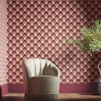 Tulip and Bird Wallpaper Opal & Seafoam Archive