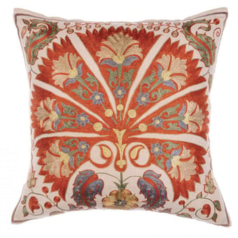 Meros Suzani Silk Embroidered Cushion 45x45 cm Mindthegap