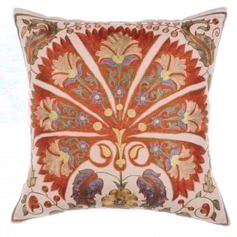 Meros Suzani Silk Embroidered Cushion 45x45 cm Mindthegap