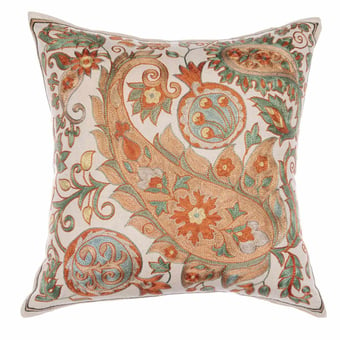 Kissen Samarkand Suzani Silk Embroidered 45x45 cm Mindthegap
