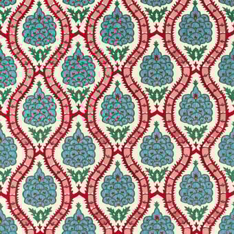 Tessuto Anar Trellis Serpentine/Crimson Zoffany