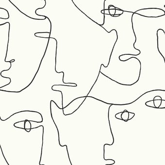 Selbstklebende Tapete Pablo Portraits White/Black York Wallcoverings