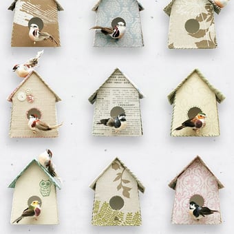 Papier peint Birdhouse Pastel Studio Ditte