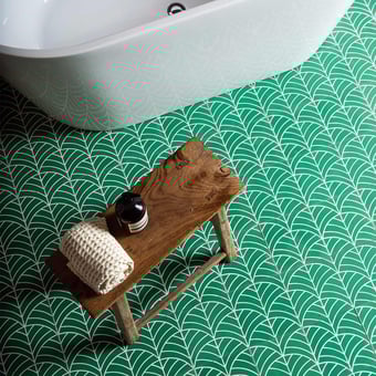 Trees cement Tile Pea Green Ivory Marrakech Design