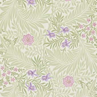 Papel pintado Larkspur Olive Lilac Morris and Co