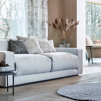 Stoff Pure Berwick Weave Grey Grey Blue Morris and Co