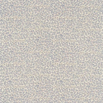 Love is enough Fabric Blue Vellum Morris and Co