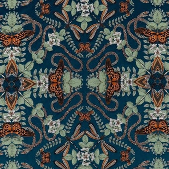 Emerald Forest Jacquard Fabric Blush Jacquard Clarke and Clarke