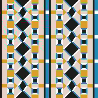 Bari Wallpaper Bleu Coralie Prévert