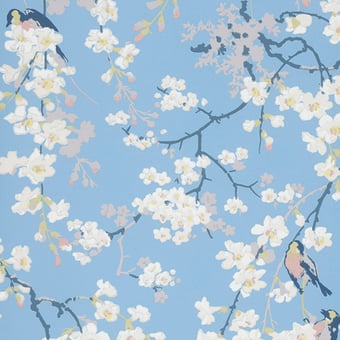 Massingberd Blossom Wallpaper pale-blue Little Greene