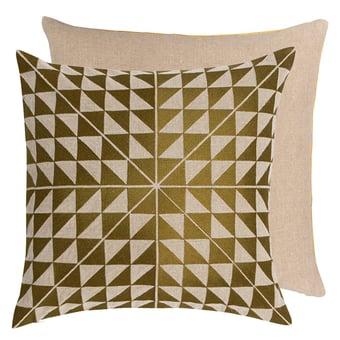 Geocentric Cushion Slate/Natural Linen Niki Jones