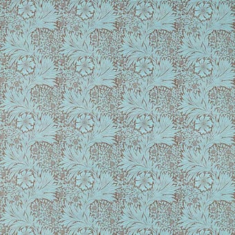 Stoff Marigold Cotton Linen Sky/Chocolate Morris and Co