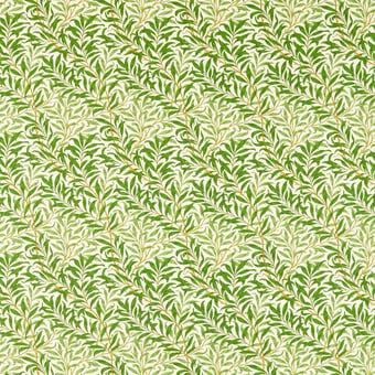 Stoff Willow Bough Cotton Linen Leaf Green Morris and Co