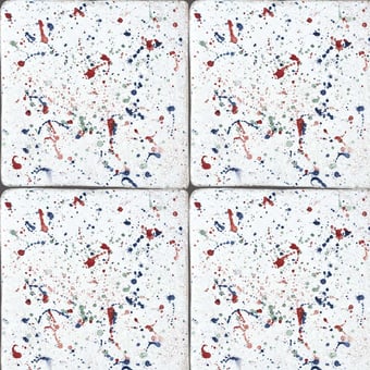 Piastrella Schizzi carré Blue/Red Slowtile
