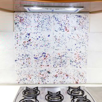 Piastrella Schizzi carré Blue/Red Slowtile