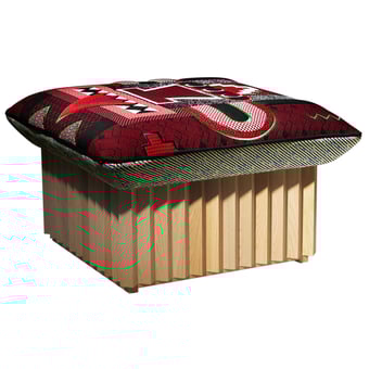 Ottoman Frêne naturel Hopi Rouge La Chance