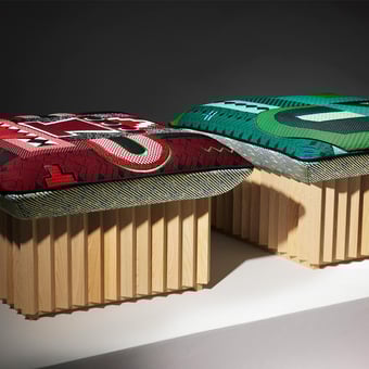 Hopi Natural ash ottoman Rouge La Chance
