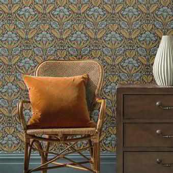 Iris Meadow Wallpaper Pink/Green GP & J Baker