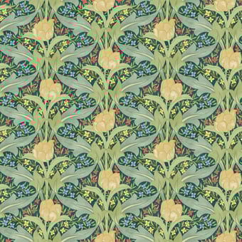 Tulip&Jasmine Wallpaper Red/Green GP & J Baker