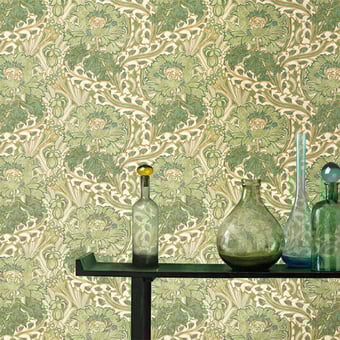 Brantwood Wallpaper Red/Green GP & J Baker