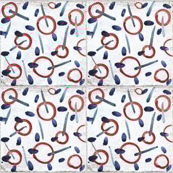 Piastrella Pinocchio carré Red/Green/Blue Slowtile