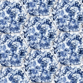 Piastrella Vortice hexagone Blue Slowtile