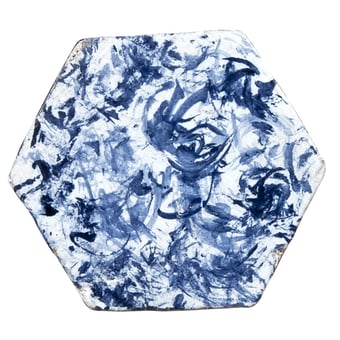 Piastrella Vortice hexagone Blue Slowtile